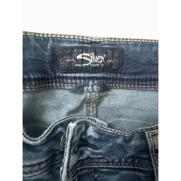 Silver Jeans Co. Suki Mid Slim Bootcut Jeans W32/L35 Distressed Look - Picture 3 of 9